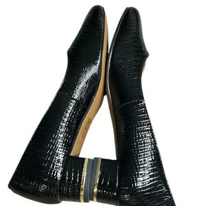 J.Renee shoes,women NEW!black patent lizard print BAMBALINA classy ,1โ heel
